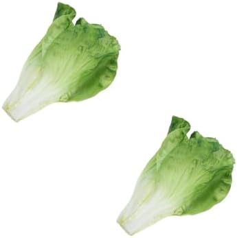 LUOZZY 2pcs Artificial Vegetable Model Fake Lettuce Decoration