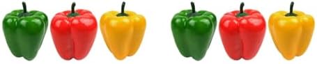 LOGOFUN 6PCS Artificial Sweet Pepper Decor for Kitchen Display