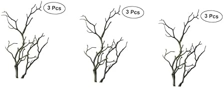 3pcs White Dried Tree Branches for Wedding Decorations