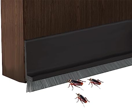 Yingd Door Draft Stopper with Brush - Black