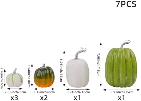 Belupai 7 Pcs Artificial Pumpkins Decor