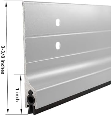 GALOFAY Door Draft Stopper 32 Inches Aluminum with Rubber Sweep