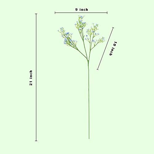 LYLYFAN Babys Breath Artificial Flowers 12Pcs Blue Gypsophila Wedding Decoration