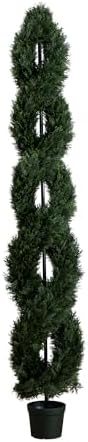 Nearly Natural 8ft Double Pond Cypress Spiral Topiary UV Resistant