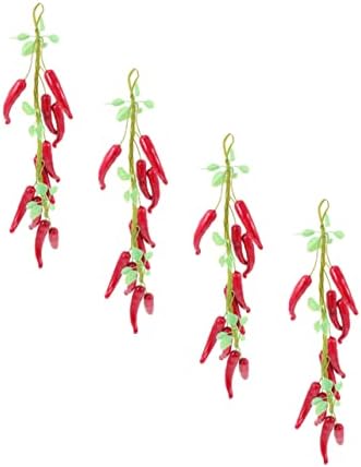 8pcs Realistic Hanging Chili Pepper Decor Strings