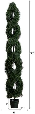 Nearly Natural 8ft Double Pond Cypress Spiral Topiary UV Resistant