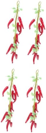 8pcs Realistic Hanging Chili Pepper Decor Strings