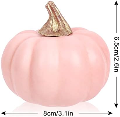 Whaline Artificial Pink Pumpkins 12pcs Bulk Fall Decor