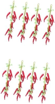 8pcs Realistic Hanging Chili Pepper Decor Strings