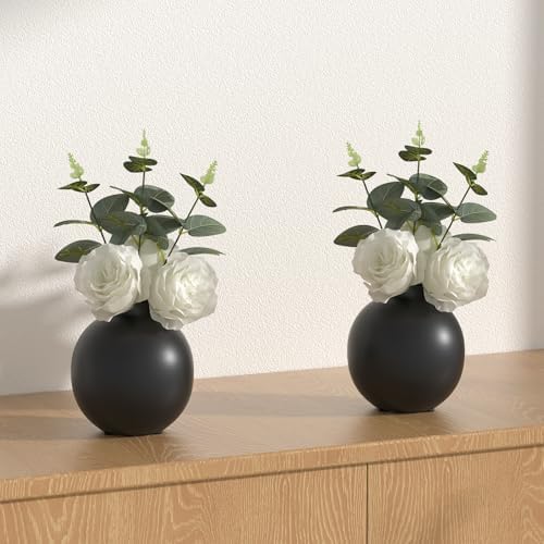 Artificial Flowers with Ceramic Vase Set of 2