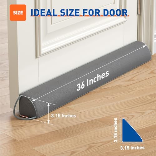 MAGZO Door Draft Stopper 36 Inches Gray