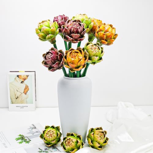 Gresorth 3 Pcs Artificial Artichoke Branches Green