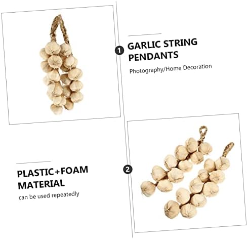 Luxshiny 4pcs Hanging Garlic Artificial Vegetable Decor Pendants