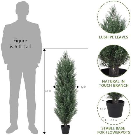 THE BLOOM TIMES 4ft Artificial Topiary Trees 2 Pack 1