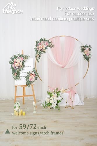 BMQDSM Faux Flowers Wedding Arch Kit Dark Pink