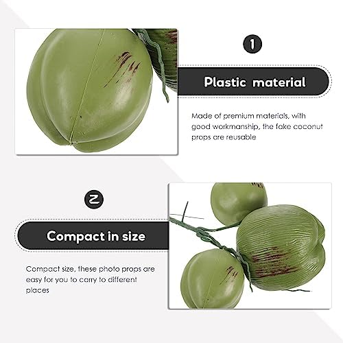HOMSFOU Artificial Coconut Fake Fruit Decorations