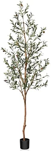 OAKRED 7FT Artificial Olive Tree with Natural Wood Trunk