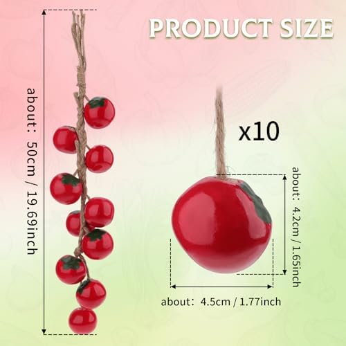 Woration Artificial Red Tomato Garland 1 Pack