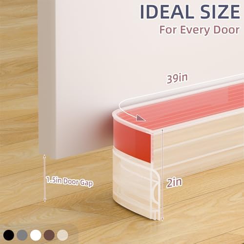 OXRQ Door Draft Stopper 78 Inch Transparent Seal