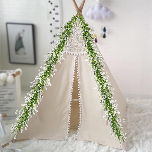 6 Ft Spring Flower Garland for Home Decor White