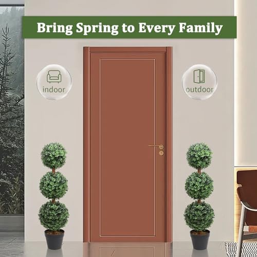 Artificial Topiary Ball Tree 35 Inch Set of 2