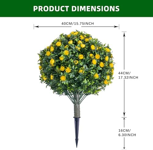 GarveeHome 236 Inch Artificial Topiary Set of 2 with Ground Spikes