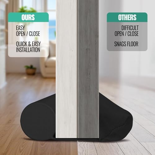 Door Draft Stopper 36 Inch Black Red