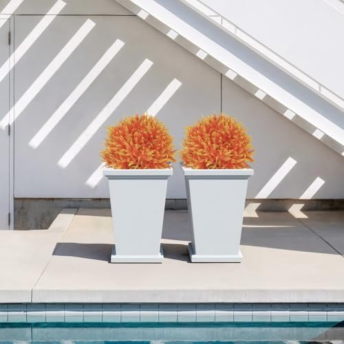 24 Inch Artificial Cedar Topiary Trees Set of 2