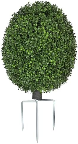 QIANYUN 26 Inch Artificial Boxwood Topiary Shrubs