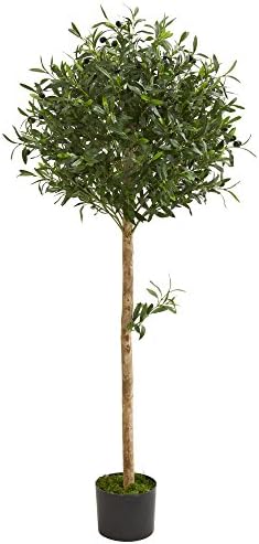 Nearly Natural 5 Foot Olive Topiary Artificial Tree