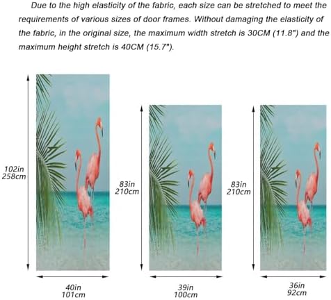 Susiyo Blue Beach Flamingos Door Cover for Halloween