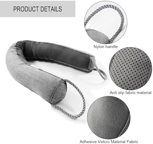Heavy Duty Door Draft Stopper - 36 Inch Grey Weather Stripping Noise Blocker