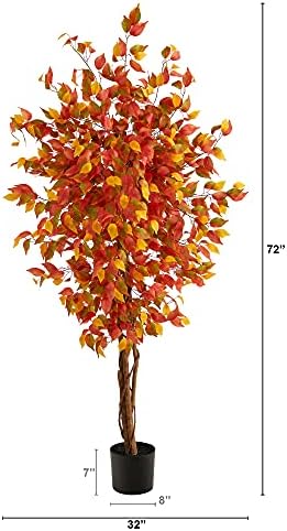 Nearly Natural 6ft Autumn Ficus Artificial Tree