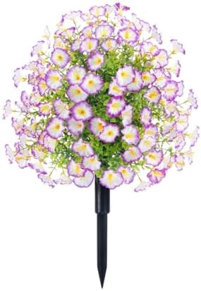 15 Inch Artificial Morning Glory Topiary with Ground Spike