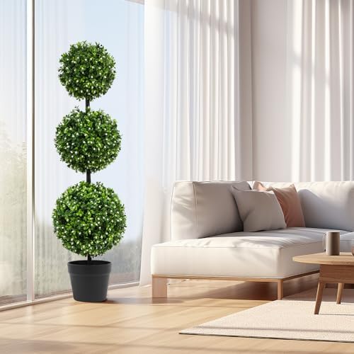 LUWENER 3FT Artificial Boxwood Topiary Set