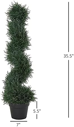 Outsunny 3FT Artificial Cedar Tree Spiral Topiary Faux Plant