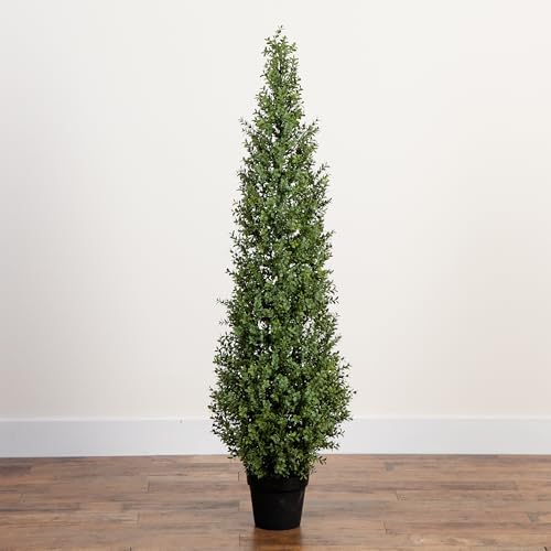 Nearly Natural 5ft UV Resistant Artificial Boxwood Topiary Tree