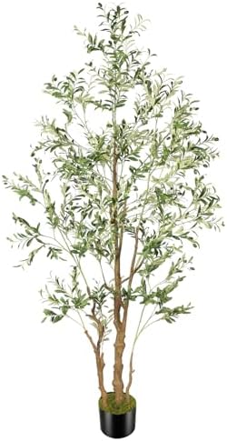 OXLLXO 82ft Artificial Olive Tree with Plastic Pot
