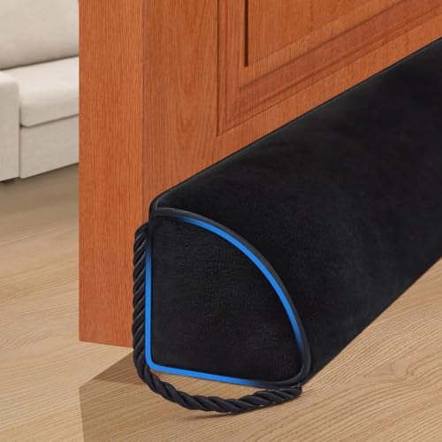 Heavy Duty Door Draft Stopper 36 Inch Black Triangle Design
