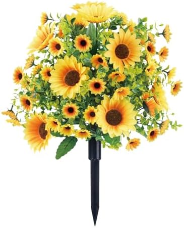 21 Inch Sunflower Artificial Topiary Tree Outdoor Decor