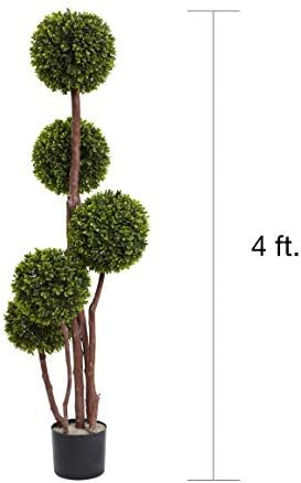 Nearly Natural 4ft Boxwood Topiary UV Resistant