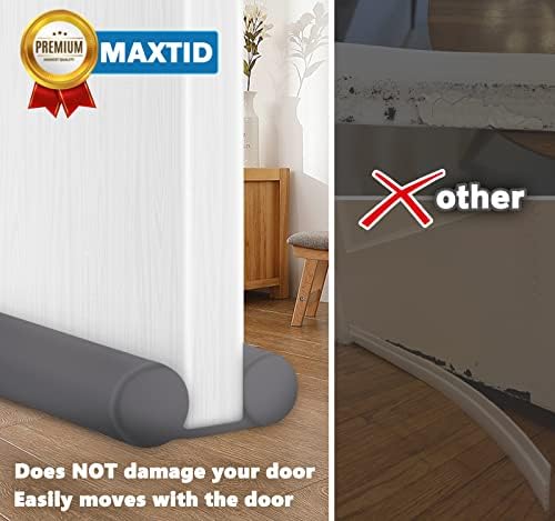 MAXTID Under Door Draft Stopper 32-38 Inches Grey