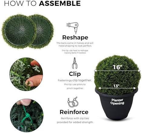 365 Curb Appeal Set of 2 Large Topiary Balls