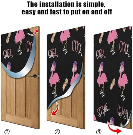 Susiyo Black Flamingos Halloween Door Cover