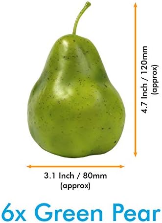 Millennial Essentials Artificial Green Pears 6pcs for Decor