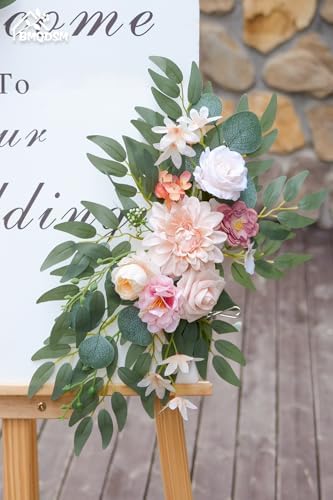 BMQDSM Faux Flowers Wedding Arch Kit Dark Pink