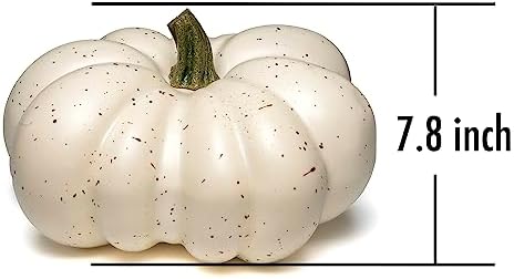 Large Artificial Pumpkin with White Speckles for Fall Decor