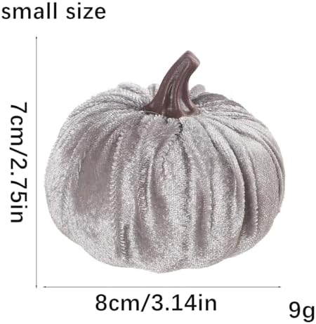 8PCS Velvet Pumpkins Artificial Decor for Halloween Thanksgiving