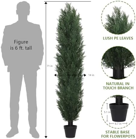 THE BLOOM TIMES 6ft Artificial Topiary Set of 2