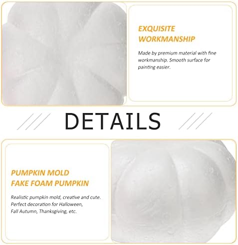 White Foam Pumpkin Rustic Artificial Halloween Decor 20cm